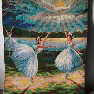 Large Vintage Diamant Needlepoint – Ballerinas. Unframed.
